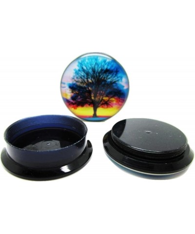 Sunset Tree of Life Ear Plugs - Screw-On - 10 Sizes - Pair - Gauges 00 Gauge (10mm) $10.25 Body Jewelry