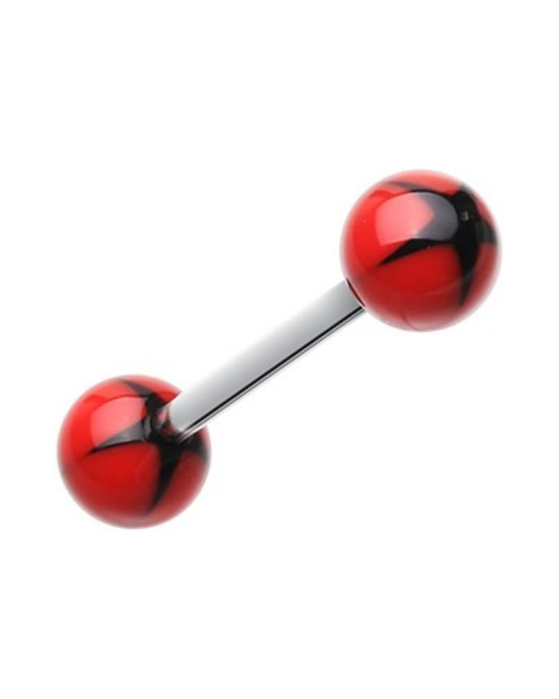 Nova Star Acrylic Top WildKlass Barbell Tongue Ring Red/Black $9.59 Body Jewelry