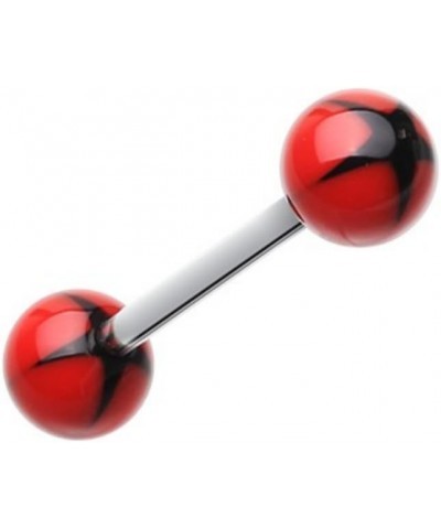 Nova Star Acrylic Top WildKlass Barbell Tongue Ring Red/Black $9.59 Body Jewelry