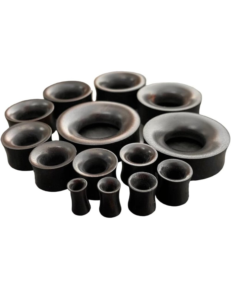 PAIR of Concave Black Areng Wood Organic Double Flare Tunnels/Plugs - Body Jewelry 3/4" (19mm) $13.20 Body Jewelry