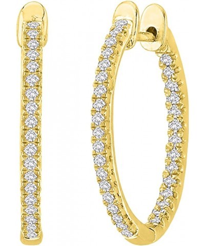 1-5 Carat Total Weight Inside Out Diamond Hoop Earrings Luxury Collection (H-I Color VS1-VS2 Clarity) Yellow Gold 2.0 carats ...