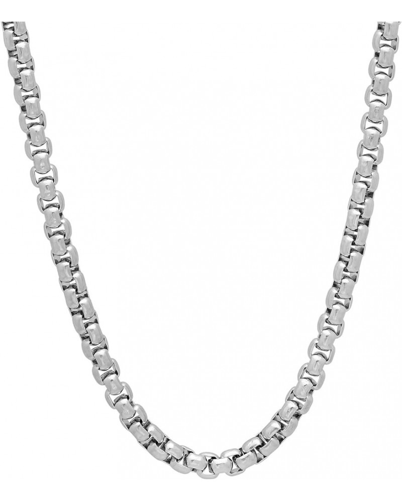 4mm High-Polished Stainless Steel Square Box Chain Necklace 22.0 Inches $23.21 Necklaces