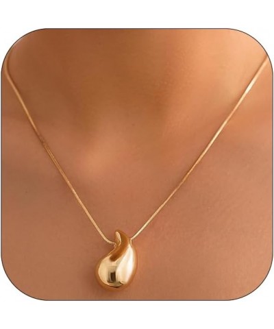 Drop Necklace Dupes Teardrop Gold Water Drop Necklace Teardrop Necklace for Women gold $8.83 Necklaces