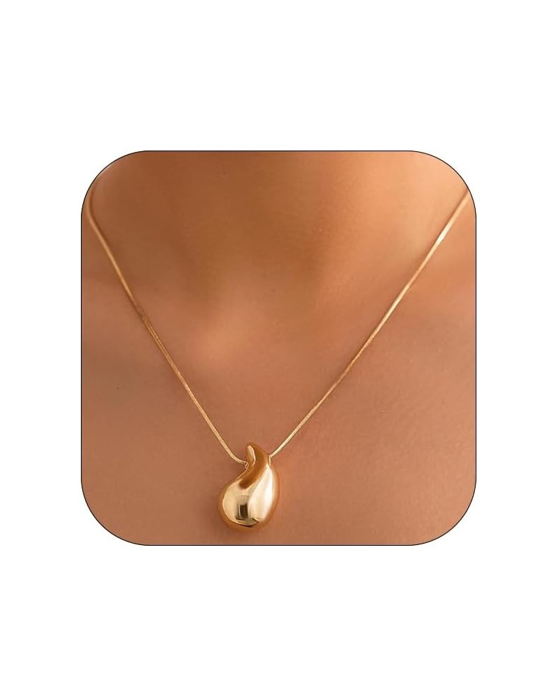 Drop Necklace Dupes Teardrop Gold Water Drop Necklace Teardrop Necklace for Women gold $8.83 Necklaces