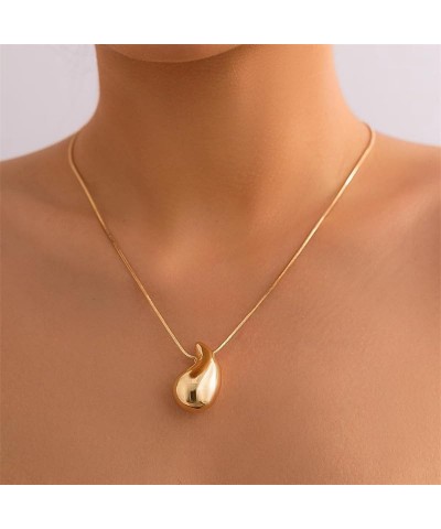 Drop Necklace Dupes Teardrop Gold Water Drop Necklace Teardrop Necklace for Women gold $8.83 Necklaces