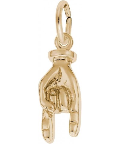 Good Luck Hand Symbol Charm yellow-gold-plated-silver $18.85 Bracelets