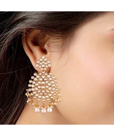 Jhumki Ethnic Fusion Bollywood Party Wear Earrings Ethnic Fashion Statement Jewelry For Women Girls Golden White 9 $14.40 Ear...