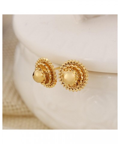 Fashion Ethiopian 1cm Small Ear Stud Wedding Earring for African Wedding $9.74 Earrings