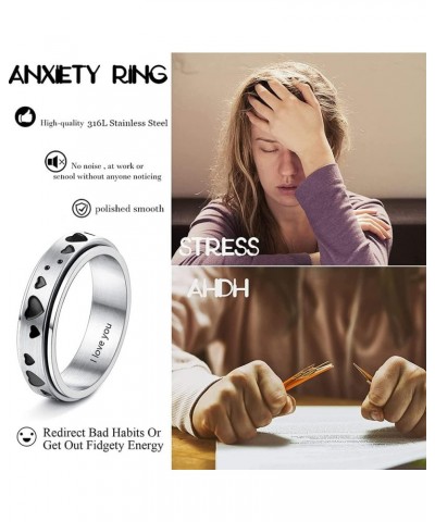 Personalized Spinner Rings for Anxiety Stainless Steel for Women Sun Moon and Star Statement Ring Fidget Rings for Anxiety fo...