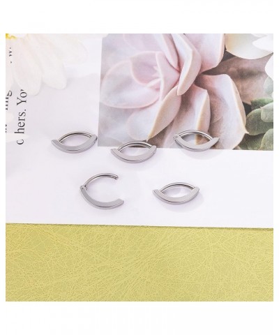 5Pcs 14G Surgical Steel Clicker Belly Button Rings for Women Girls Belly Rings Reverse Curved Navel Rings for Men Barbell Bod...