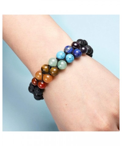 Bead Chakra Bracelet 7 Chakras Healing Crystals Bracelet Yoga Stone Beads Bracelets Meditation Relax Anxiety Bangle for Women...