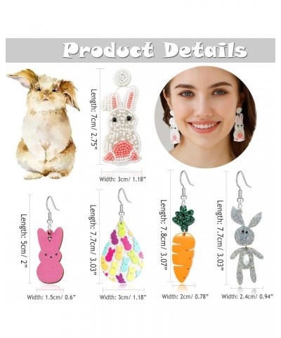 Easter Earrings Cute Rabbit Carrot Dangle Earring Set Spring Holiday Easter Gifts $6.00 Earrings