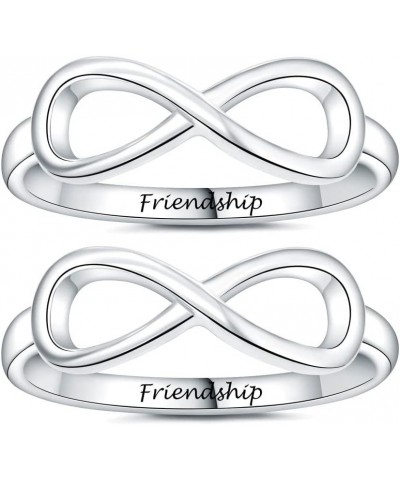 Friendship Heart Rings Best Friend for 2 Matching Friends Promise BFF Bestfriend Sister Ring Couples Men Her Couple Set His a...