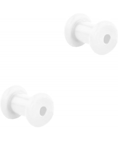 Set of 6G Ultra Soft Comfort Fit Silicone Ear Gauges, 6 Gauge 4mm Flat Double Flared Tunnel Plug Earrings 4mm (6G) White $8.8...