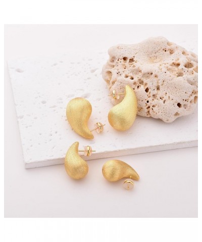 Gold Teardrop Earrings for Women - S925 Sterling Silver Earring Post Hot Pink Jewelry/Black Gun Plated Trendy Lightweight Wat...