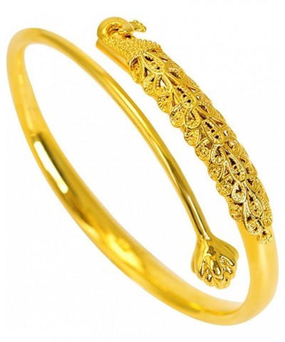 18K Gold Plated Jewelry Peacock Open Cuff Bracelet Gold $7.83 Bracelets