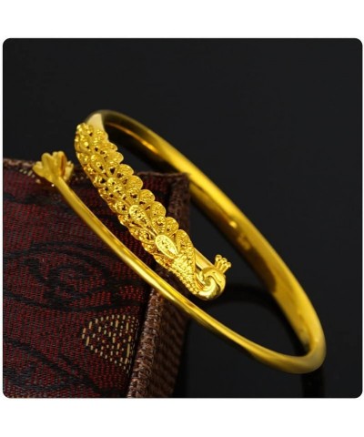 18K Gold Plated Jewelry Peacock Open Cuff Bracelet Gold $7.83 Bracelets