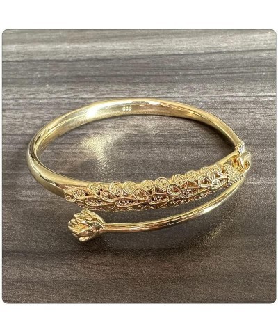 18K Gold Plated Jewelry Peacock Open Cuff Bracelet Gold $7.83 Bracelets