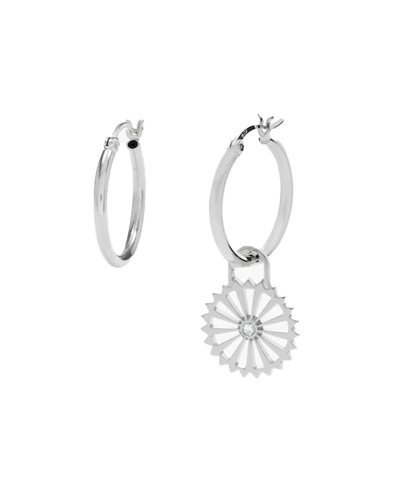 Personalized Sun Compass Earring With Cubic Zirconia/Diamond - Sterling Silver 0.925, Gold Vermeil - Designer Gift For Her, W...