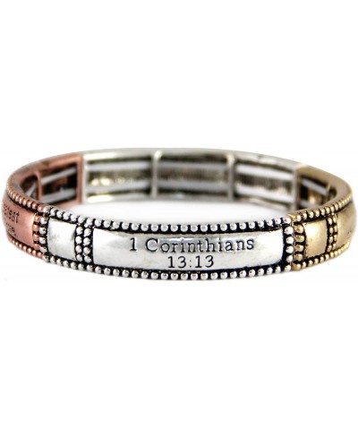 4031427 1st Corinthians 13:13 Love Verse Stretch Bracelet Now These Three Remain Faith Hope Love The Greatest of These is Lov...