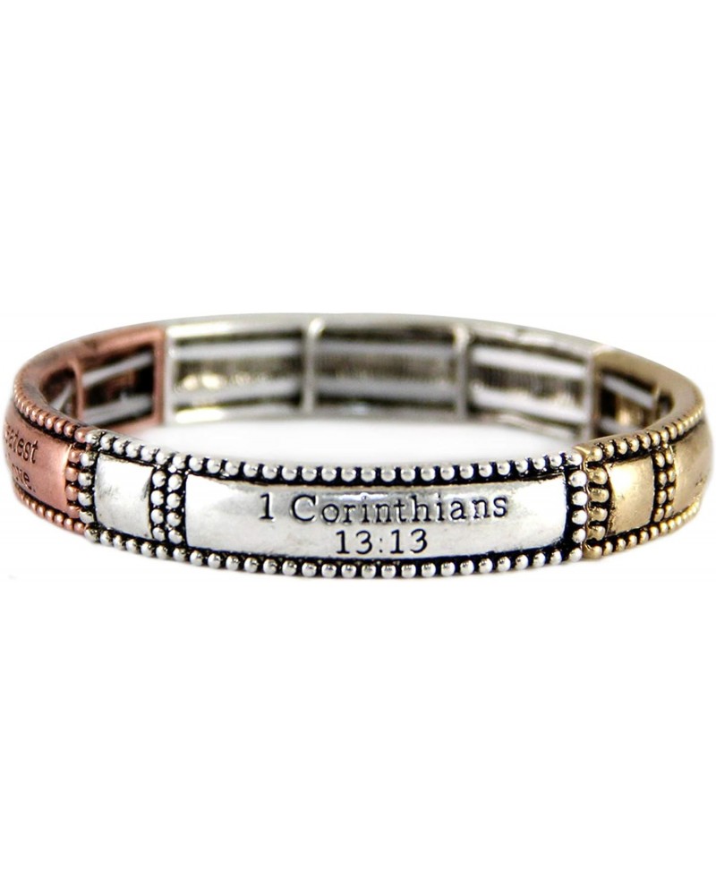 4031427 1st Corinthians 13:13 Love Verse Stretch Bracelet Now These Three Remain Faith Hope Love The Greatest of These is Lov...