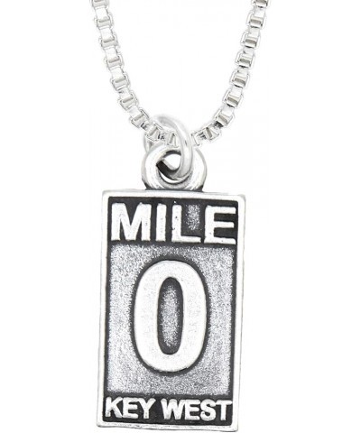 Sterling Silver Oxidized Mile 0 Key West Charm -with Options Charm Necklace $14.17 Bracelets