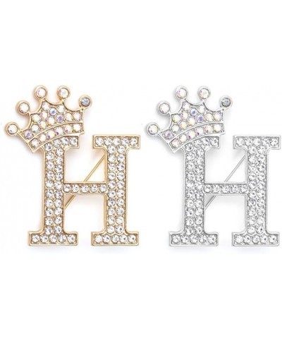 Crown Initial Brooch Pins A-Z 26 Letters Brooches for Women Girls Crystal Alphabet Letter Lapel Pin Rhinestone Badges for Hat...