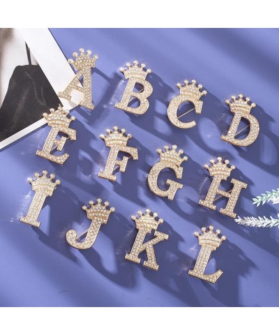 Crown Initial Brooch Pins A-Z 26 Letters Brooches for Women Girls Crystal Alphabet Letter Lapel Pin Rhinestone Badges for Hat...