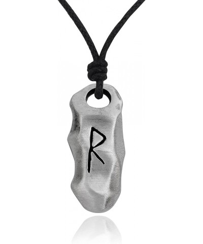 The Elder Futhark Viking Runes Silver Pewter Charm Necklace Pendant Jewelry Raido Wheel-Cotton $8.15 Necklaces