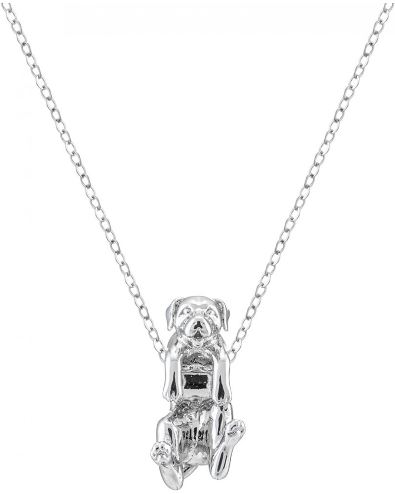 Dangling Dog Cute Breeds Pendant Necklace Pet Lovers Memorial Jewelry on 925 Sterling Silver Adjustable Chain Rottweiler $23....