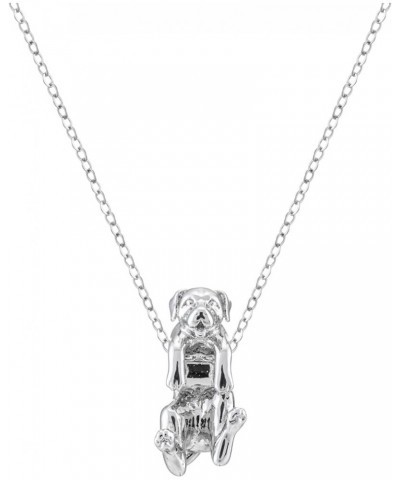 Dangling Dog Cute Breeds Pendant Necklace Pet Lovers Memorial Jewelry on 925 Sterling Silver Adjustable Chain Rottweiler $23....