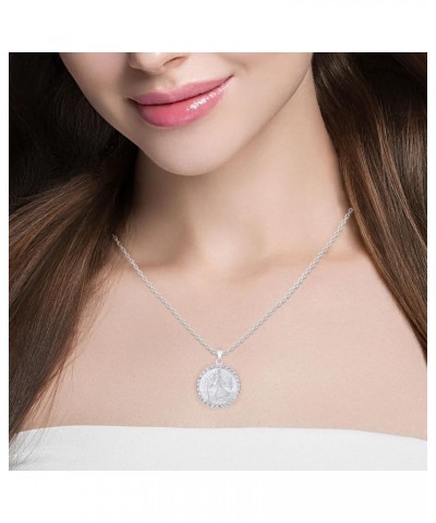 Sterling Silver Pendant Necklace for Women, Trendy Charm Love Necklace Fashion Jewelry, Gift for Her Round Divine $20.68 Others