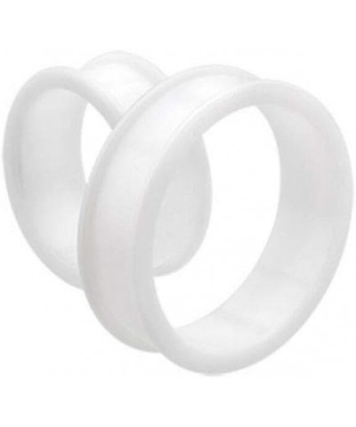 2PC Flexible White Silicone Double Flared Ear Expander Gauge Stretcher Ear Ring Lobe Earring Gauges Tunnel Plugs Piercing Jew...