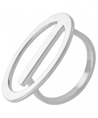 Women's 925 Sterling Silver Contemporary Abstract Oval Shaped Wide Ring $24.68 Rings