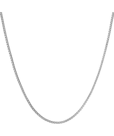 Authentic 925 Sterling Silver Box Chain Necklace, Silver Box Link Necklace, Sterling Silver Chain 16-30 Inch, Made In Italy, ...