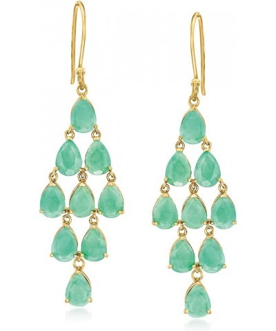 Gemstone Chandelier Earrings in 18kt Gold Over Sterling Emerald $66.60 Earrings