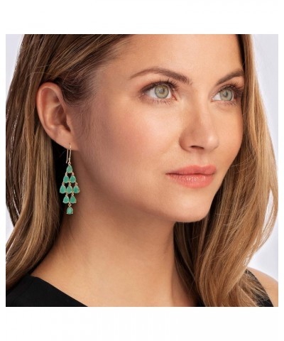 Gemstone Chandelier Earrings in 18kt Gold Over Sterling Emerald $66.60 Earrings