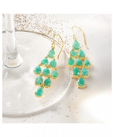 Gemstone Chandelier Earrings in 18kt Gold Over Sterling Emerald $66.60 Earrings