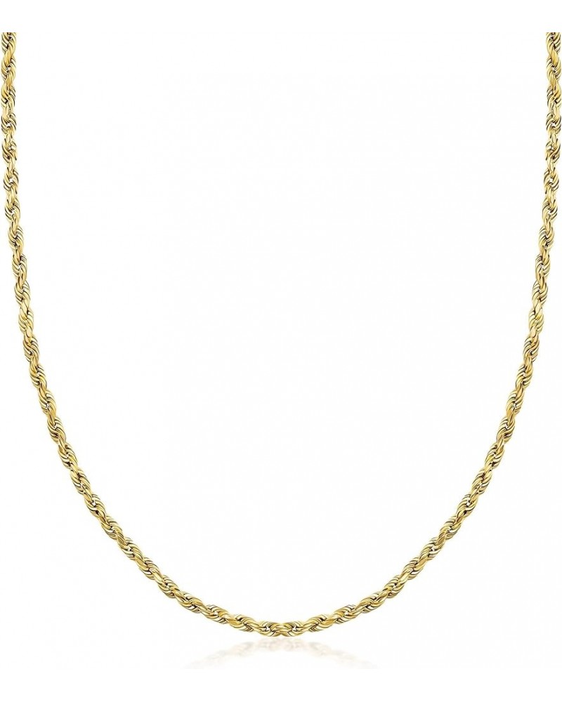 10K Yellow Gold 1.5MM,2MM,2.5MM,3MM,3.5,4MM,5MM,7MM, Diamond Cut Rope Chain Necklace Unisex Sizes 16"-30 24 2.5MM $89.20 Neck...