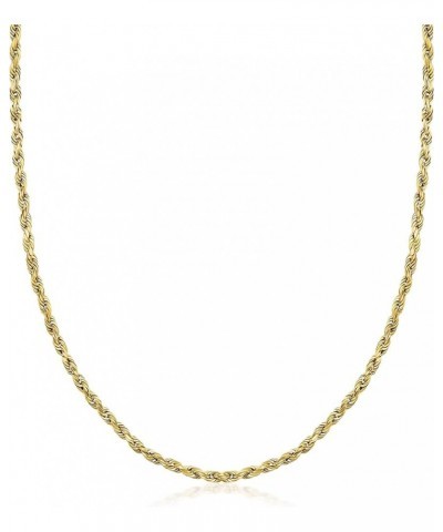 10K Yellow Gold 1.5MM,2MM,2.5MM,3MM,3.5,4MM,5MM,7MM, Diamond Cut Rope Chain Necklace Unisex Sizes 16"-30 24 2.5MM $89.20 Neck...