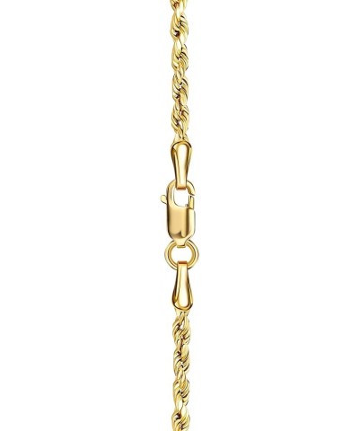 10K Yellow Gold 1.5MM,2MM,2.5MM,3MM,3.5,4MM,5MM,7MM, Diamond Cut Rope Chain Necklace Unisex Sizes 16"-30 24 2.5MM $89.20 Neck...