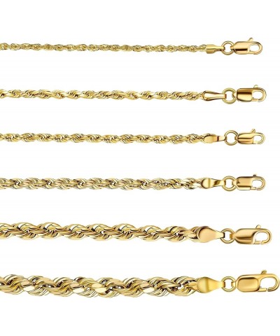 10K Yellow Gold 1.5MM,2MM,2.5MM,3MM,3.5,4MM,5MM,7MM, Diamond Cut Rope Chain Necklace Unisex Sizes 16"-30 24 2.5MM $89.20 Neck...