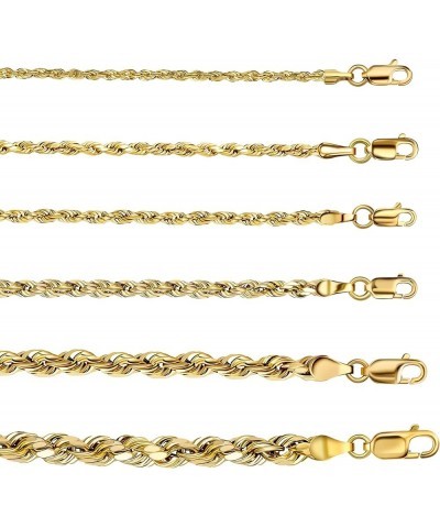 10K Yellow Gold 1.5MM,2MM,2.5MM,3MM,3.5,4MM,5MM,7MM, Diamond Cut Rope Chain Necklace Unisex Sizes 16"-30 24 2.5MM $89.20 Neck...