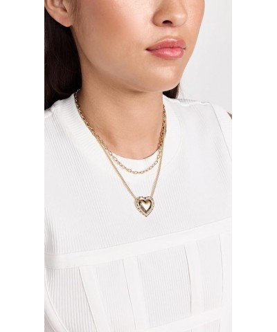 Women's Gold Chain with Heart Pendant Necklace Gold $24.48 Necklaces