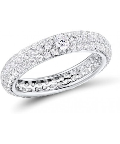 925 Sterling Silver Stackable Ring Gemstone Eternity Engagement Band Stacking Ring for Women (White Plated, White CZ) $7.64 R...