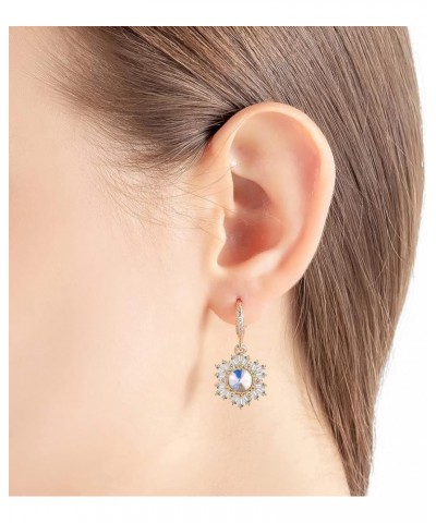 Austrian Crystal Snowflake Drop Dangle Earrings for Women Dangling Christmas Earrings 14K Gold Plated Hypoallergenic Jewelry ...