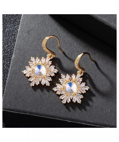 Austrian Crystal Snowflake Drop Dangle Earrings for Women Dangling Christmas Earrings 14K Gold Plated Hypoallergenic Jewelry ...