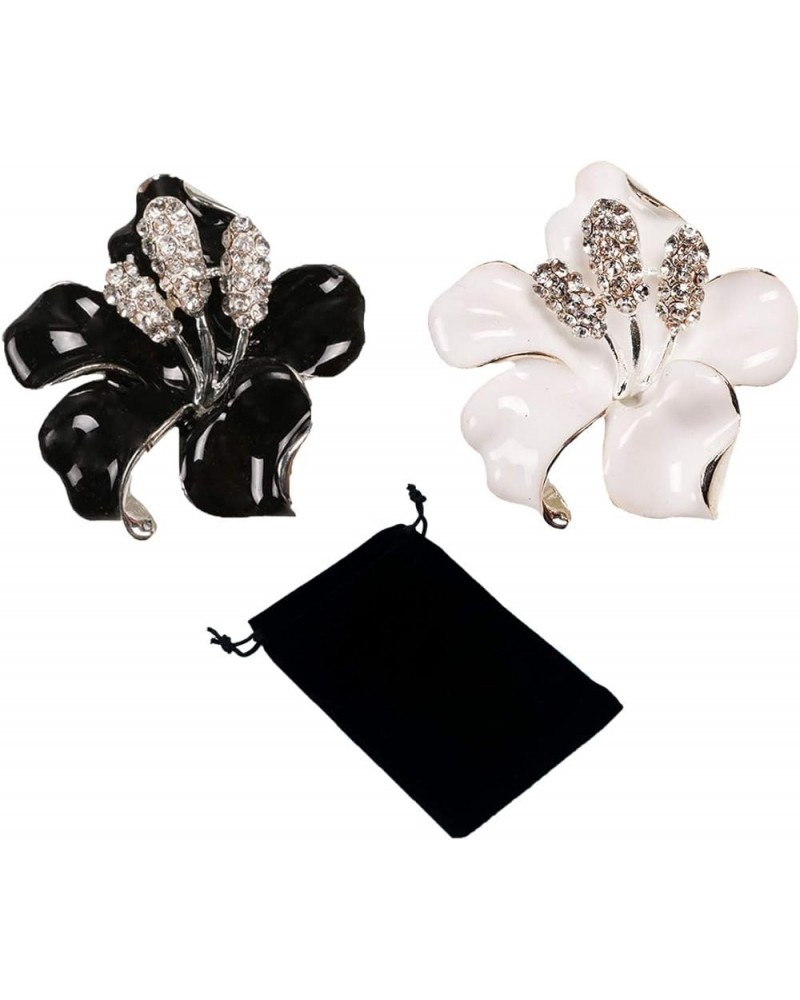 Brooch Pin Women's Rhinestones Breastpin for Wedding/Banquet/Bouquet 2 PCS Black & White $10.79 Others