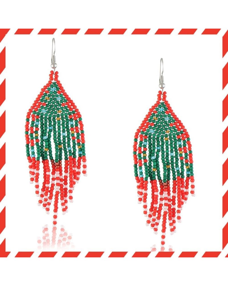 Christmas Bead Drop Dangle Earrings for Women Girls Handmade Earrings Jewelry Gift tree bead $7.83 Earrings