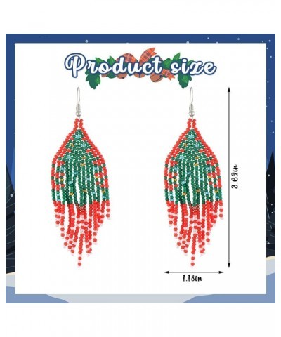 Christmas Bead Drop Dangle Earrings for Women Girls Handmade Earrings Jewelry Gift tree bead $7.83 Earrings